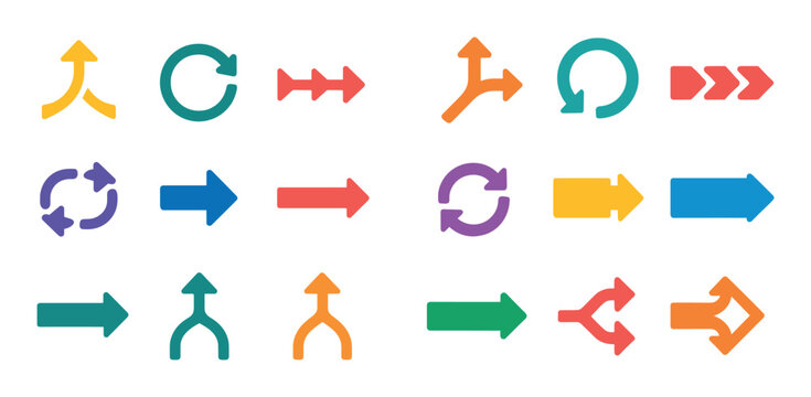 Colorful Process Arrows Icons