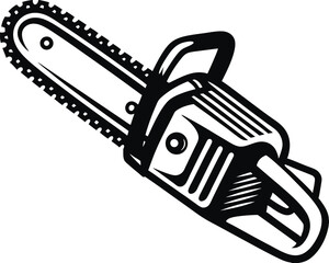 Chainsaw vector illustration with musical and artistic design elements