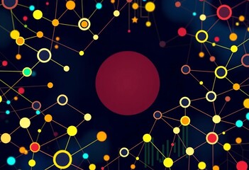Abstract stylized vector icon depicting a financial system, network, or global market,  icon,  element