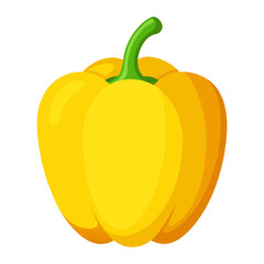 Isolated yellow bell pepper vector illustration for cooking recipes and healthy eating diet