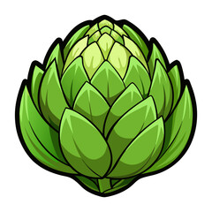 Isolated fresh green artichoke vector illustration for healthy food and vegetarian diet plan