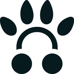 Stylized Paw Print Logo for Pets