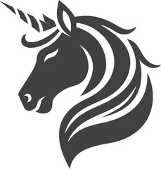 Elegant Unicorn Silhouette for Logos and Design