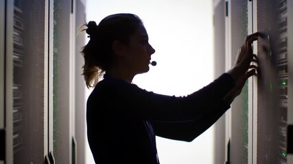 System administrator managing data servers, cybersecurity and network maintenance - Powered by Adobe