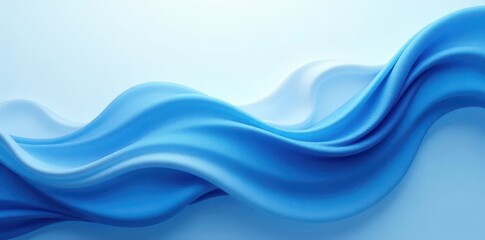 Fototapeta premium Intertwined blue & white fluid forms, calming hues, motion, white abstract