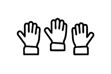 Obraz premium Work Gloves icon set icon set line art and outline vector icon