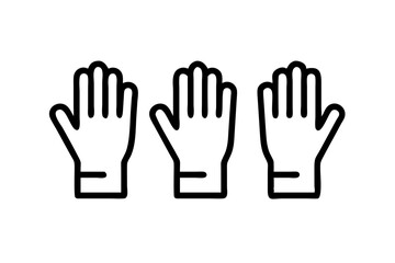 Obraz premium Work Gloves icon set icon set line art and outline vector icon