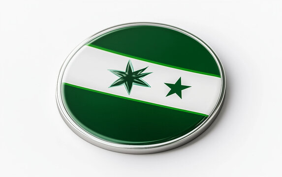 Stunning close-up of a Pakistan flag-themed sticker showcasing intricate green and white patterns. Generative AI.
