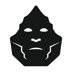 Mysterious Black Mask Icon Futuristic Tribal Design