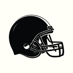 Vintage American football helmet vector. Hand drawn football helmet illustration on white background