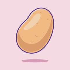Cute potato vector on colored background