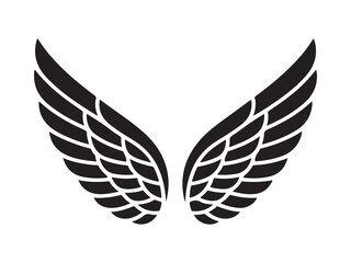 Obraz premium Bold wing silhouette design isolated on white background