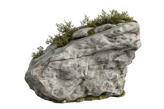 Stone cliff on white background