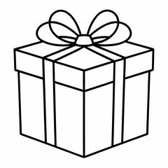 A gift box with a ribbon and bow isolated on a white background