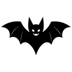 Obraz premium Cartoon bat silhouette isolated on white background
