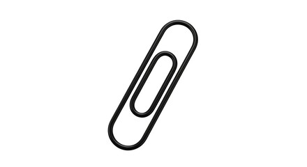Obraz premium Isolated Black Paperclip on White Background Stationery