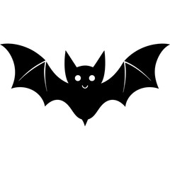Obraz premium Cartoon bat silhouette isolated on white background