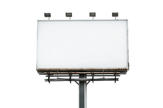 Street billboard isolated on white background
