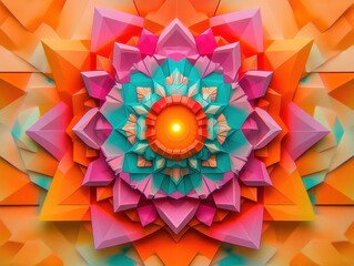Colorful paper flower mandala
