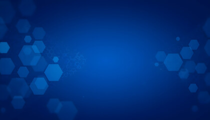 Abstract Blue Hexagonal Pattern on Gradient Background Design