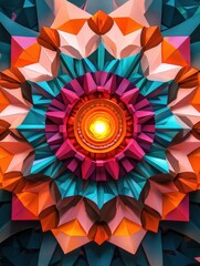 Colorful geometric paper art