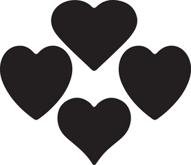set of vector hearts, set of hearts, icon, 