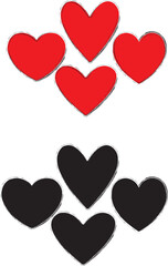 set of vector hearts, set of hearts, icon, 