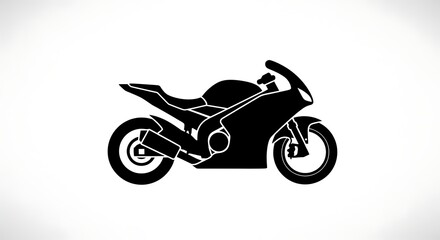 Obraz premium Motorcycle Illustration Sport Bike in Black Silhouette on White