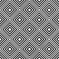 Op Art Geometric Pattern Black and White Optical Illusion Diamond Seamless Background

