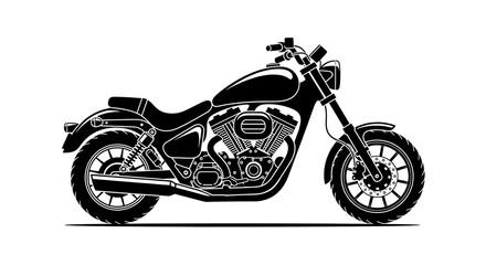 Obraz premium Motorcycle Vector Illustration Side View Black and White
