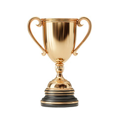 Golden Trophy Award Winning Achievement Success Celebration, isolated on transparent background, perfect cutout, PNG