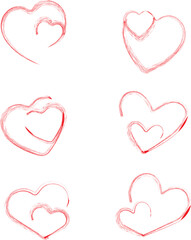 set of vector hearts, set of hearts, icon, 