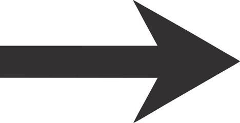 Black Right Arrow Vector Icon Simple Directional Symbol Illustration

