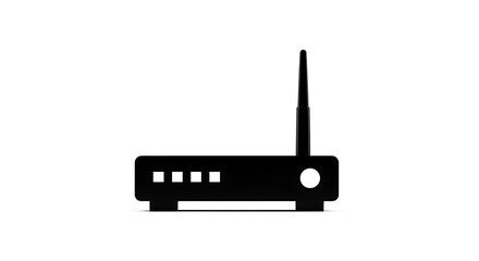 Fototapeta premium Wireless Router Icon Simple Black Communication Network