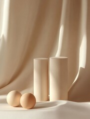 Eggs on cloth background