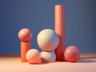 Abstract Art Sculpture with Spheres