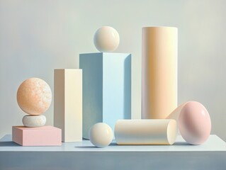 Surrealistic abstract sculpture display