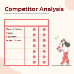 Competitor Analysis Vector Infographic – Business Comparison Grid for Strategic Marketing