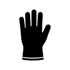 Black Protective Hand Glove Icon