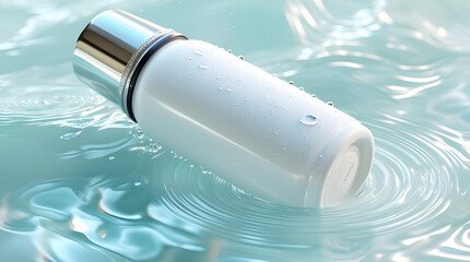 White Bottle Water Ripple Surface