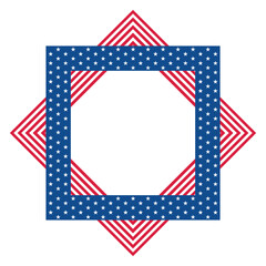 Frame with Stars and Stripes. Vector illustration.