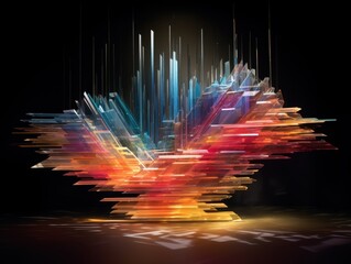 Colorful abstract light sculpture