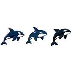Fototapeta premium Simple Cartoon Themed Orca Illustrations
