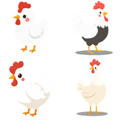 Simple, Cute Cartoon Rooster
