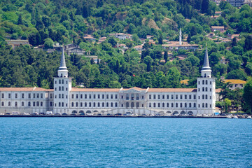 White towers rise above Bosphorus at Kuleli