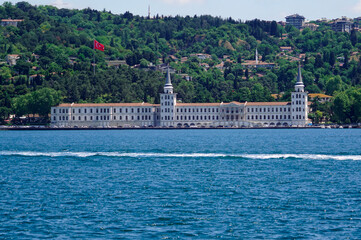White towers rise above Bosphorus at Kuleli