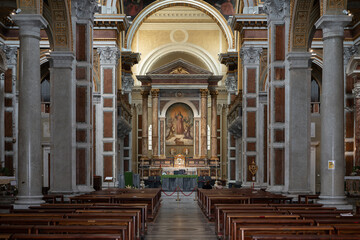 Basilica del Sacro Cuore di Gesù, renaissance revival styled church in Rome, Italy
