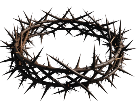 Crown of thorns Christian symbol, transparent background - Powered by Adobe