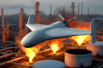 Shahed-136 Drone Striking Industrial Target