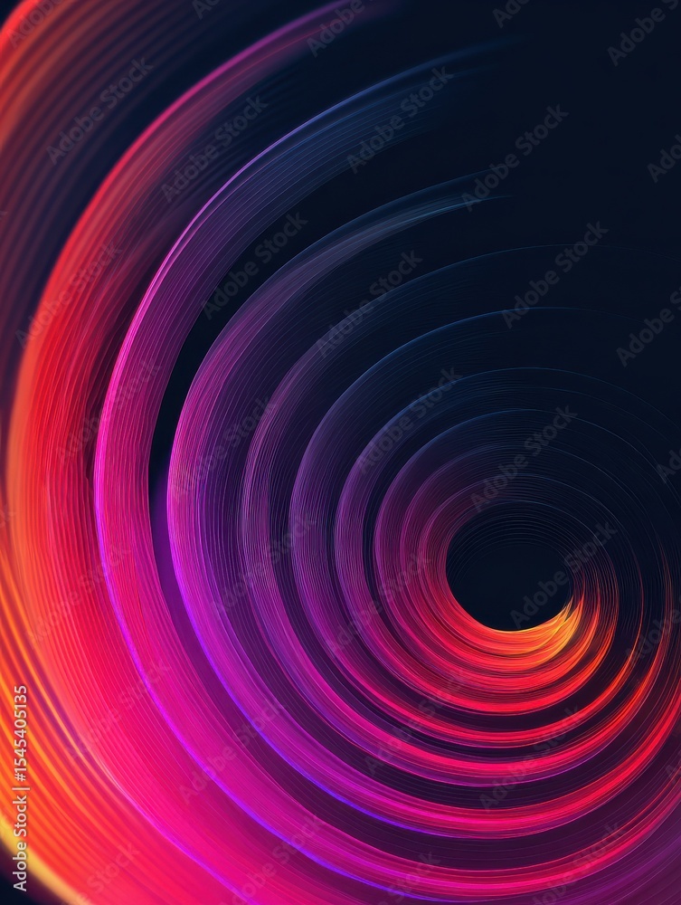 Poster abstract sound wave pattern with dark vibrant gradient and circular motion